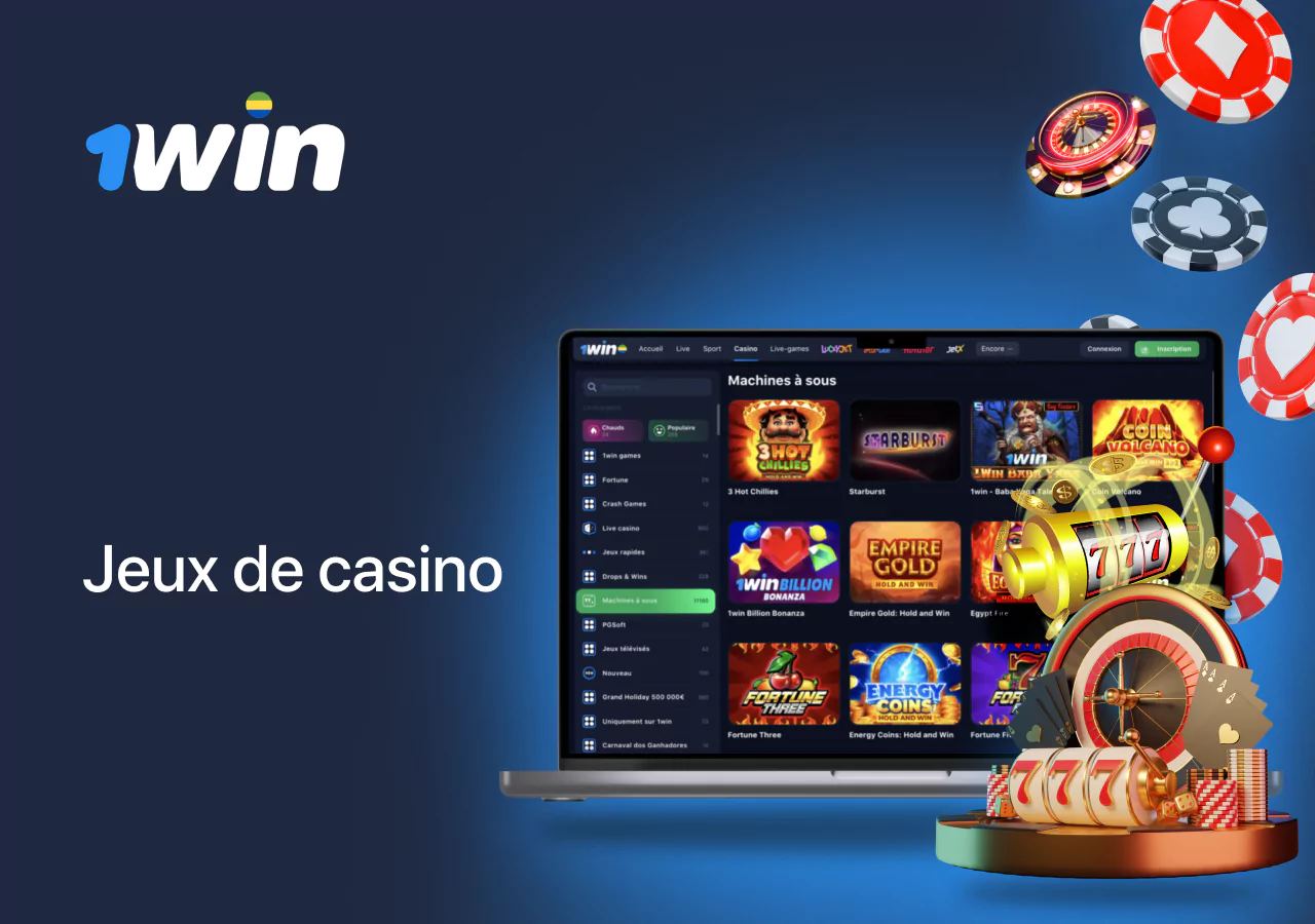 Variété de jeux sur 1Win gabon online casino